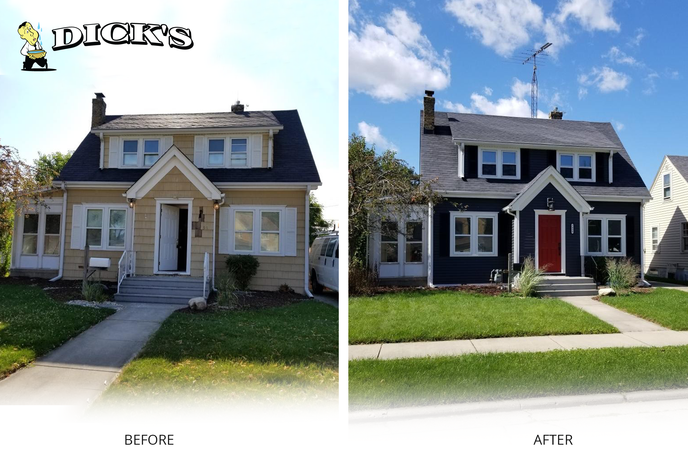 Siding Before and After | Dicks Roofing