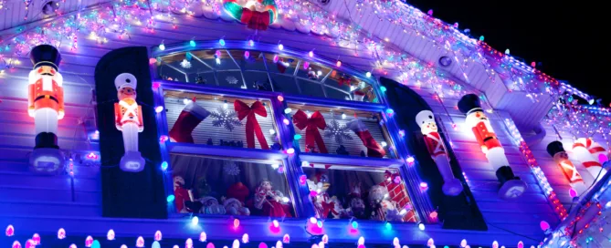 Holiday Lights On Rooftop